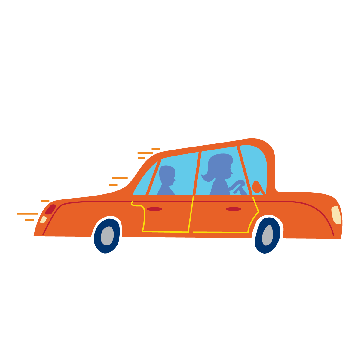 Orange Sedan
