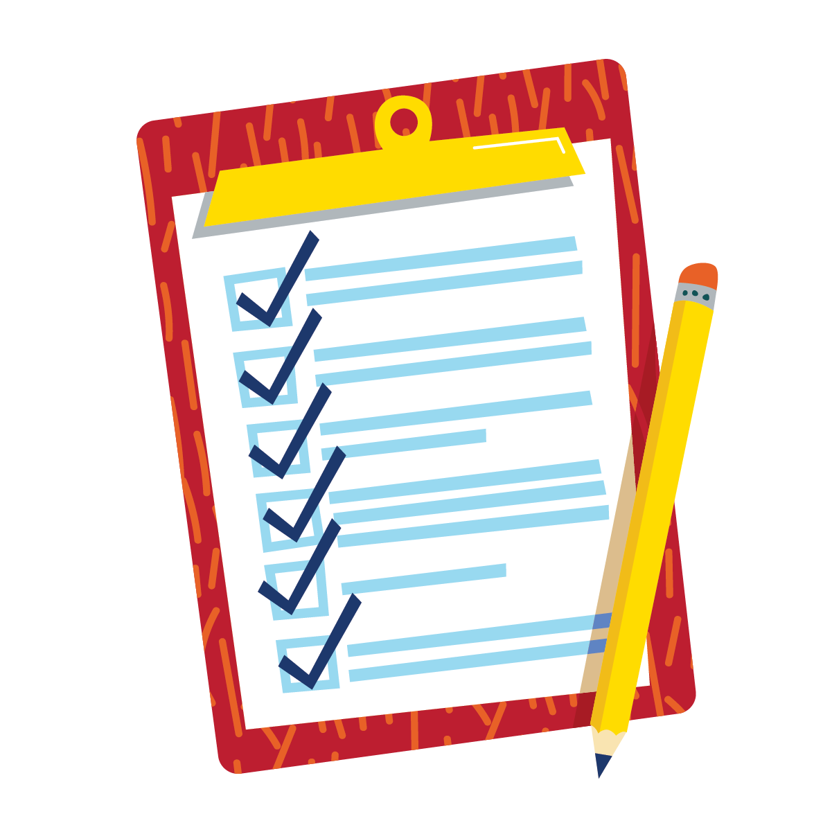 Clipboard with pencil